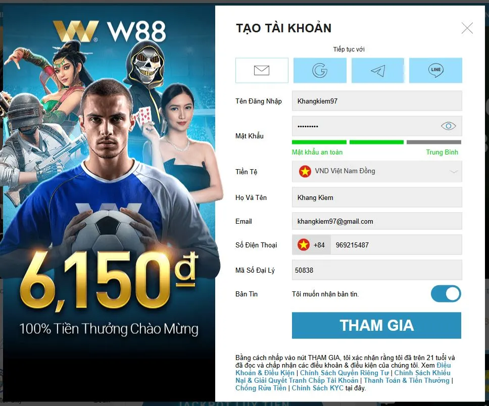 nhap thong tin tai khoan